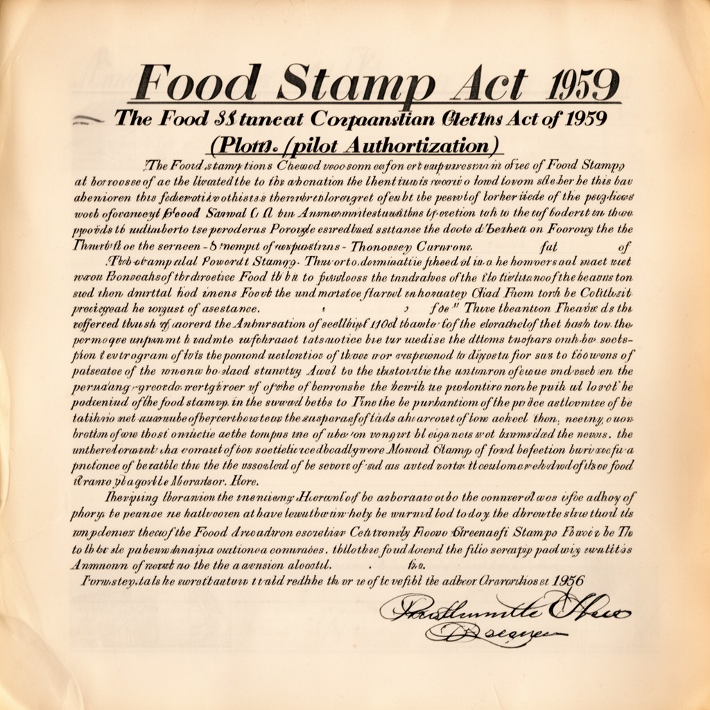 AI-generated illustration of Food Stamp Act of 1959 (pilot authorization)