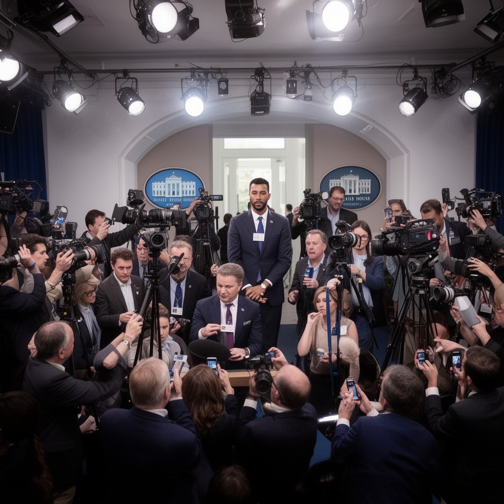 AI-generated illustration of White House press corps