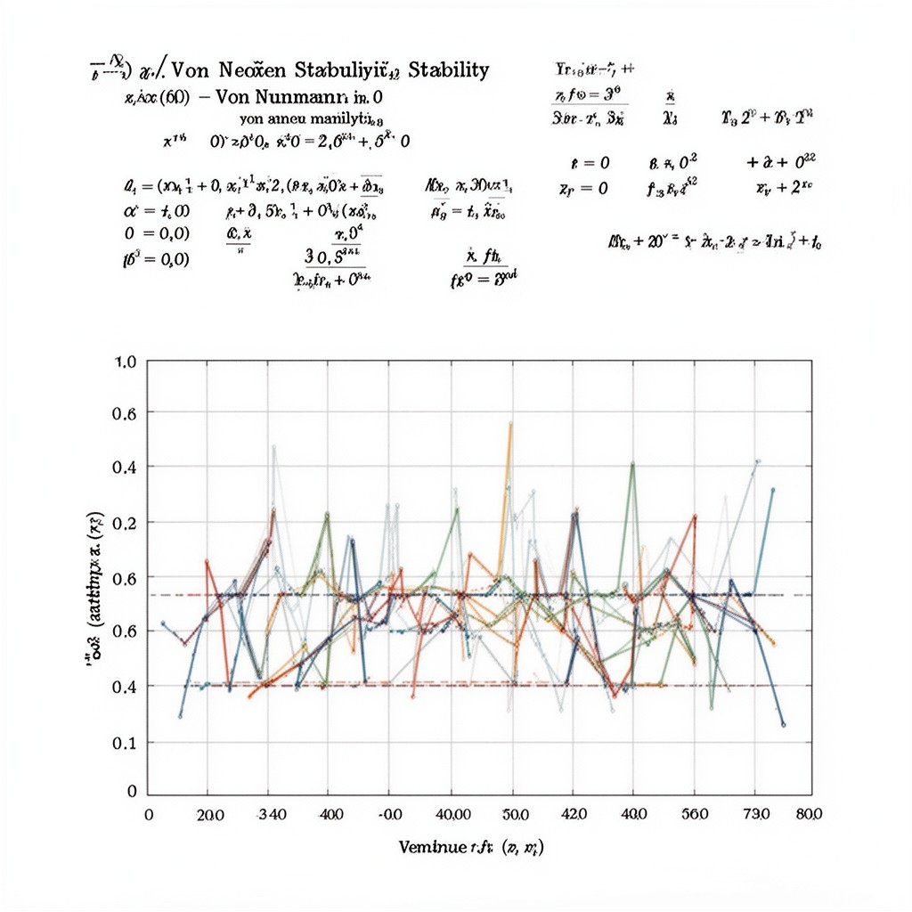 AI-generated illustration of von Neumann stability analysis