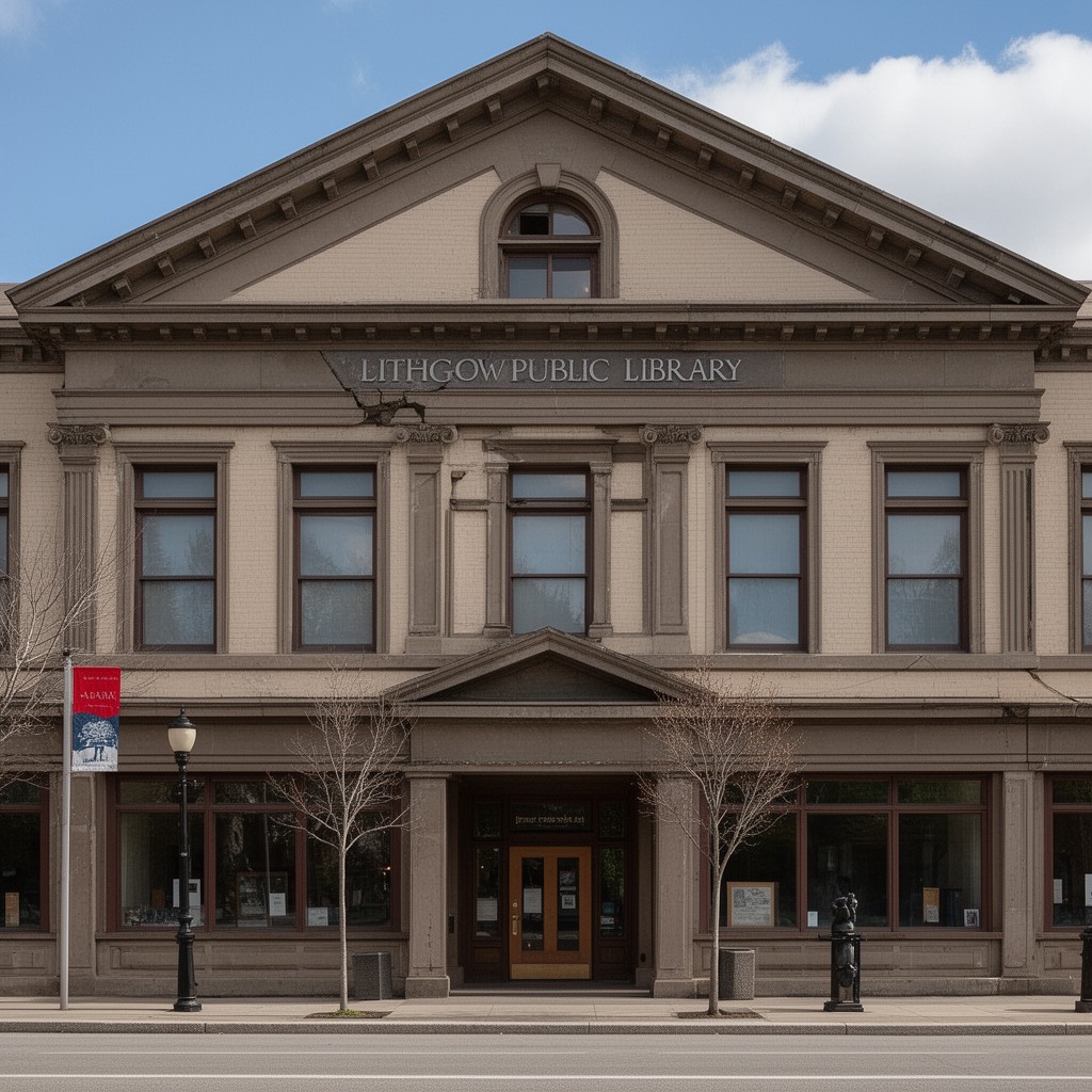 AI-generated illustration of Lithgow Public Library