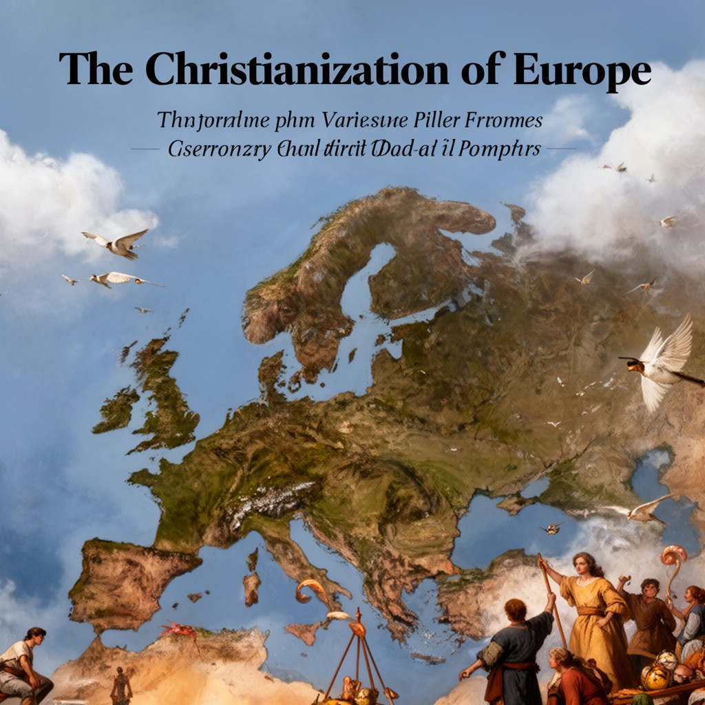 AI-generated illustration of Christianization of Europe