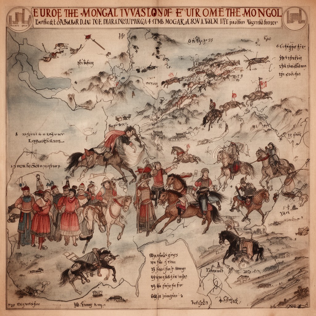 AI-generated illustration of Mongol invasions of Europe