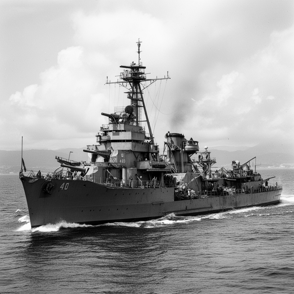 AI-generated illustration of destroyer USS Hammann (DD-412)