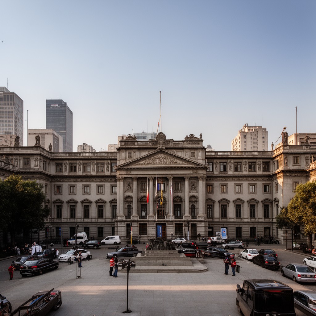 AI-generated illustration of La Moneda Palace