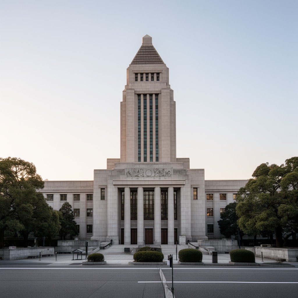 AI-generated illustration of National Diet Building
