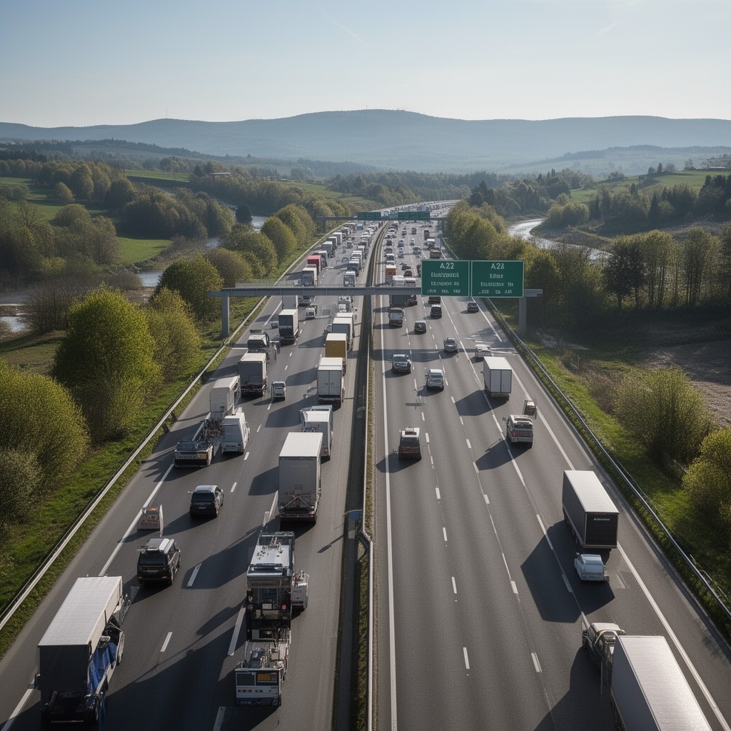 AI-generated illustration of A2 motorway