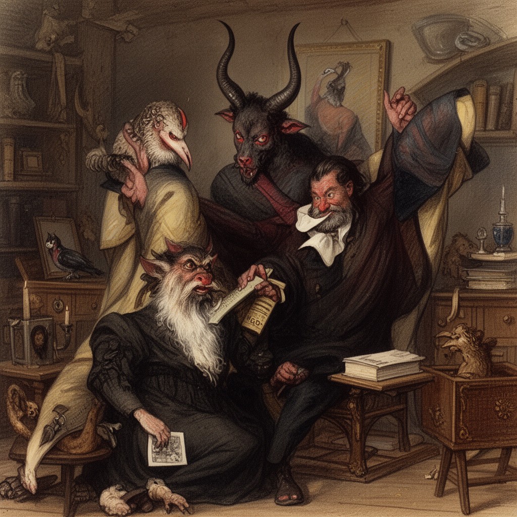 AI-generated illustration of The Devil and Tom Walker