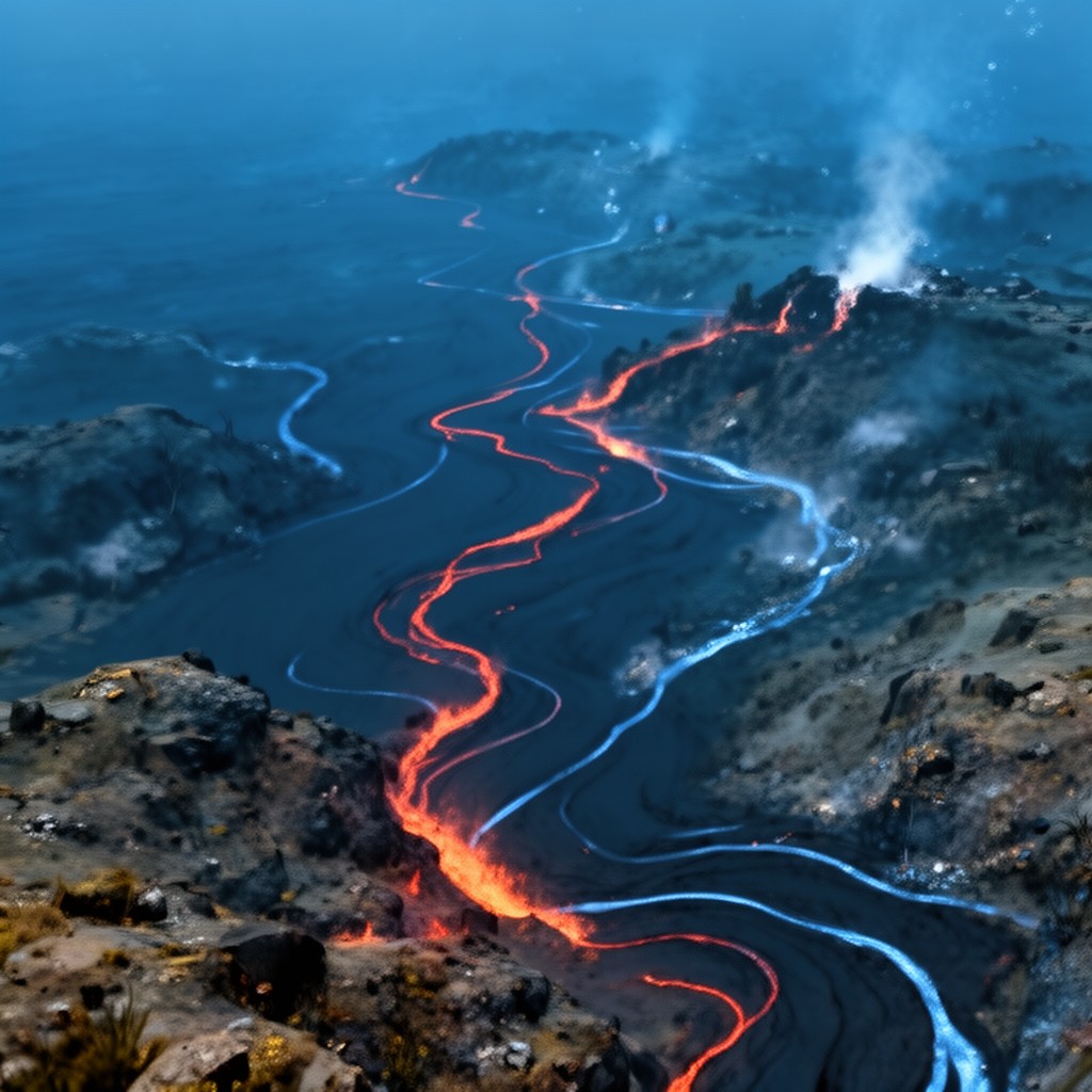 AI-generated illustration of Juan de Fuca Ridge