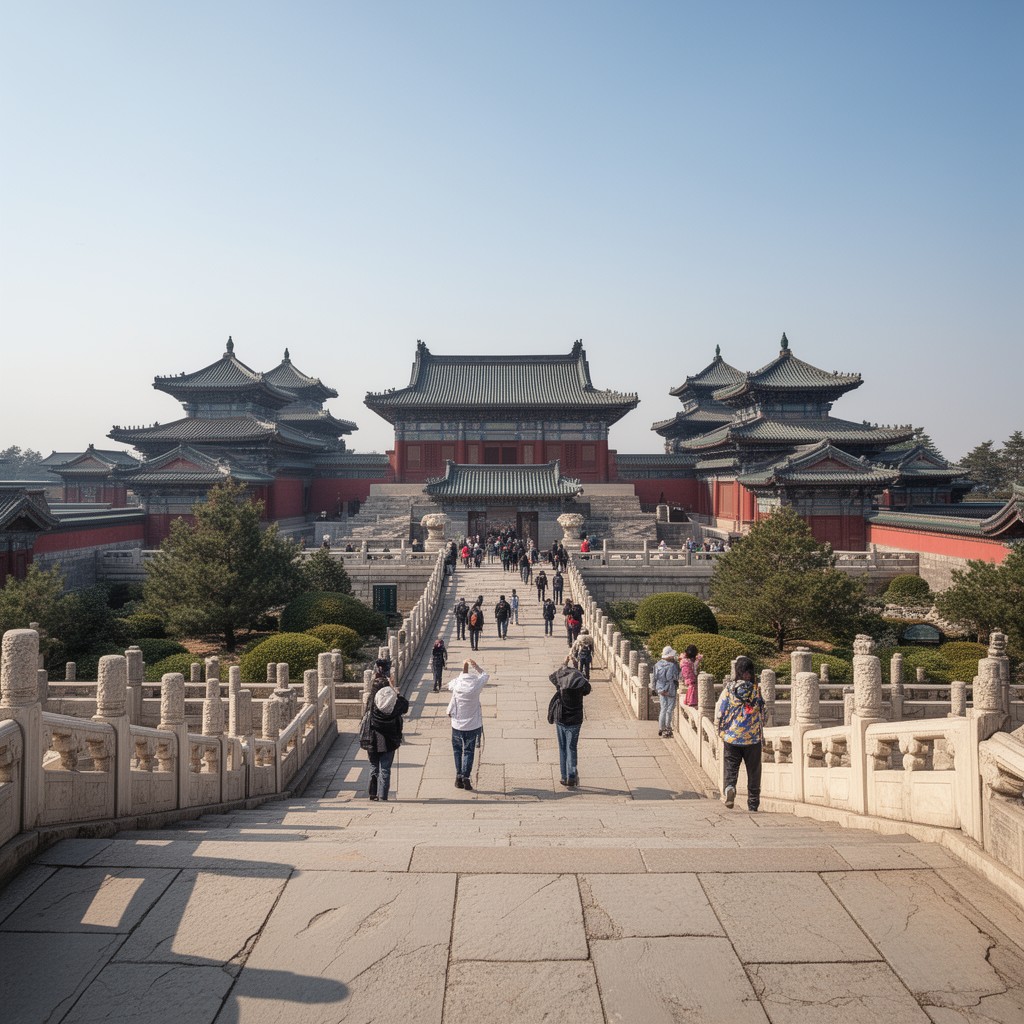 AI-generated illustration of Ming Tombs