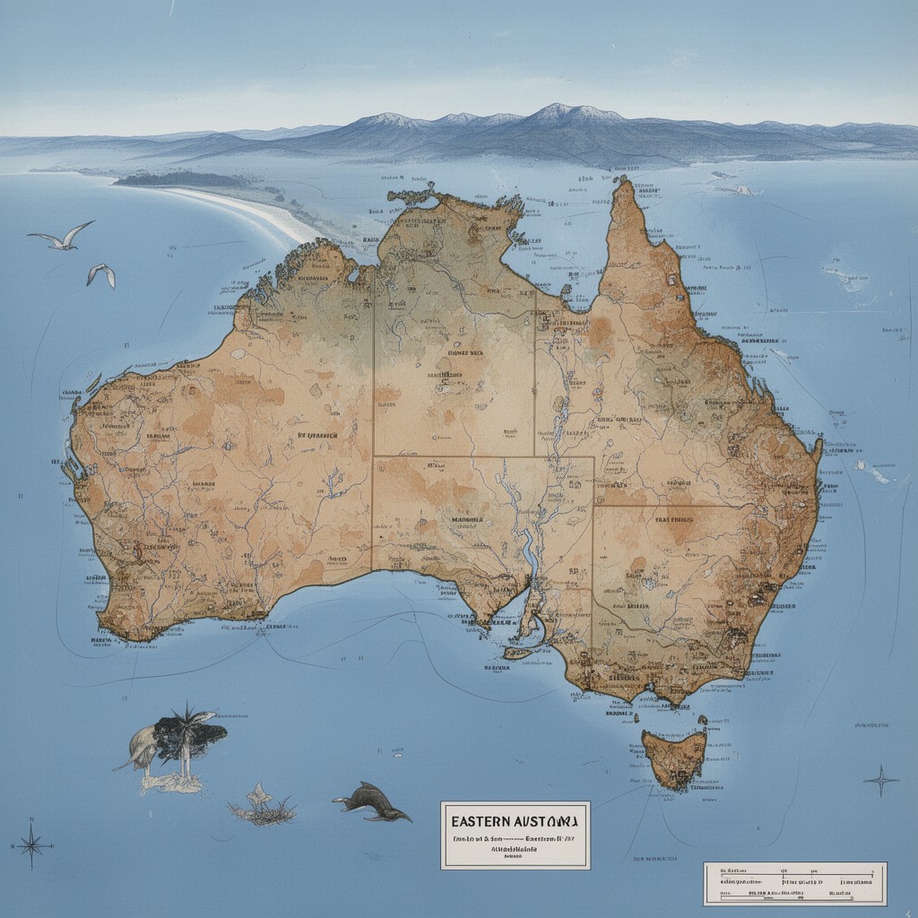 AI-generated illustration of eastern Australia