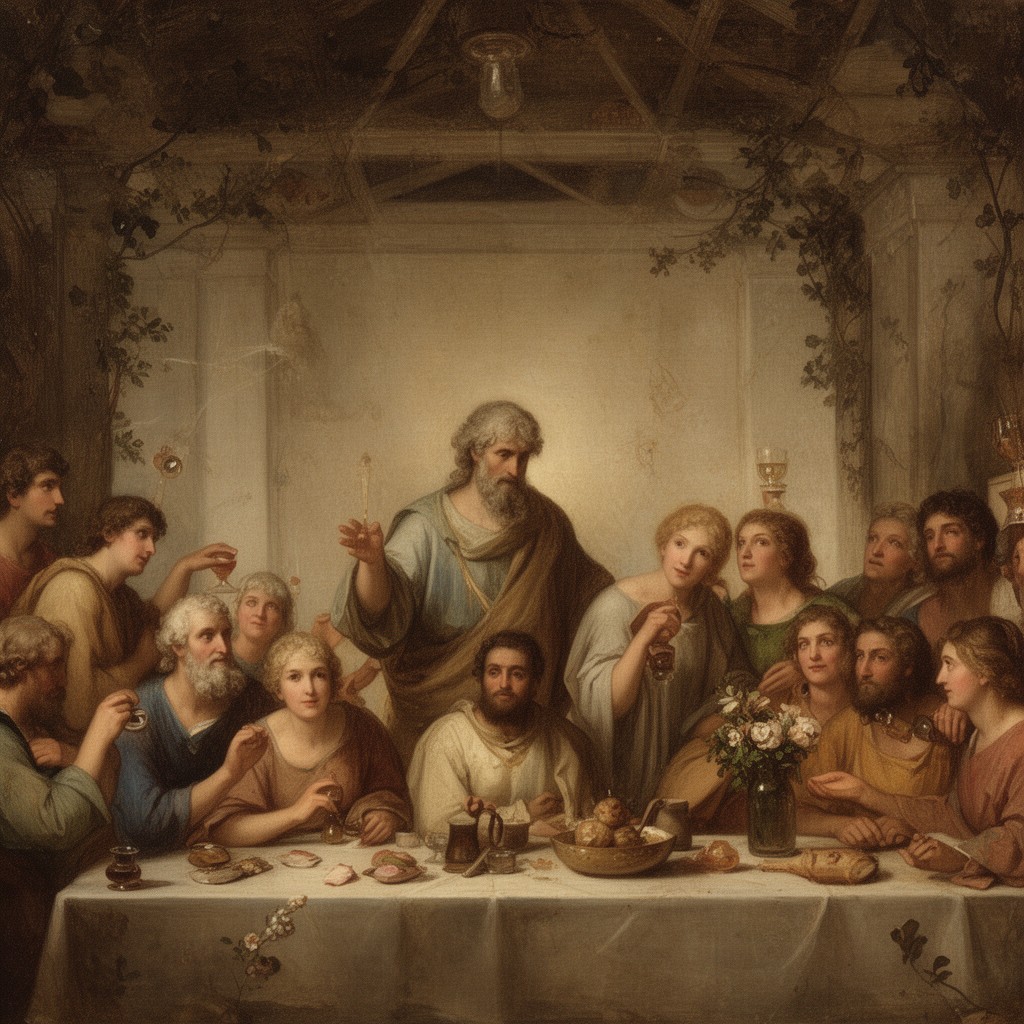 AI-generated illustration of Plato's Symposium