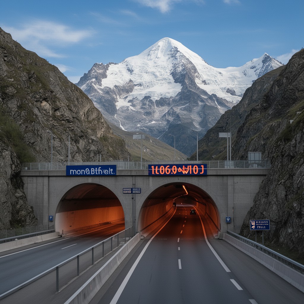 AI-generated illustration of Mont Blanc Tunnel