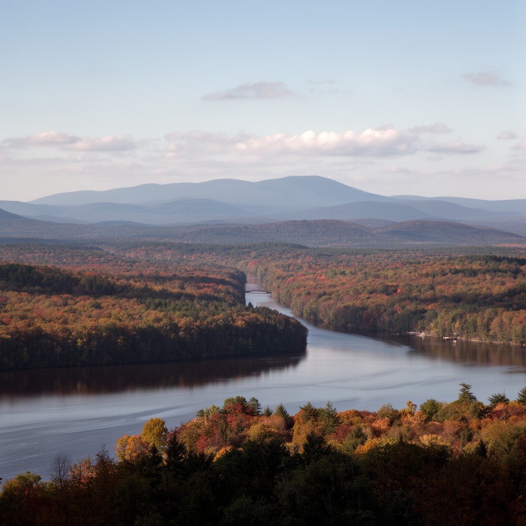AI-generated illustration of Upstate New York (broad sense)