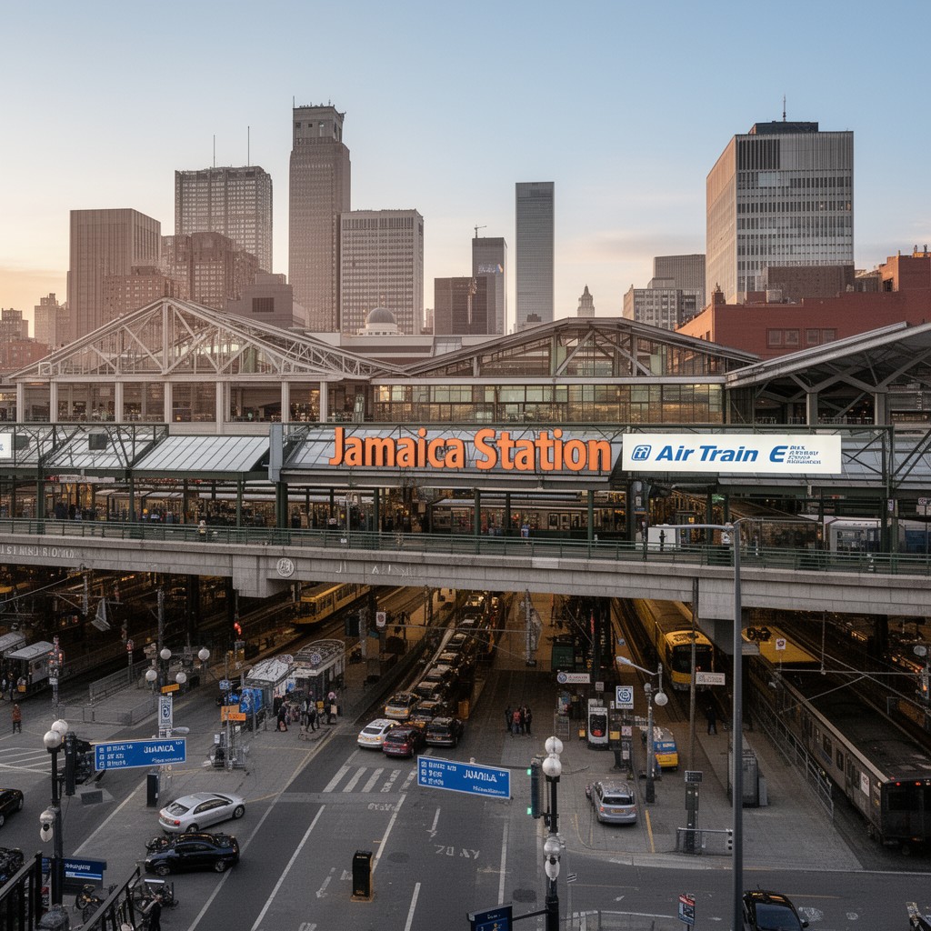 AI-generated illustration of Jamaica Station