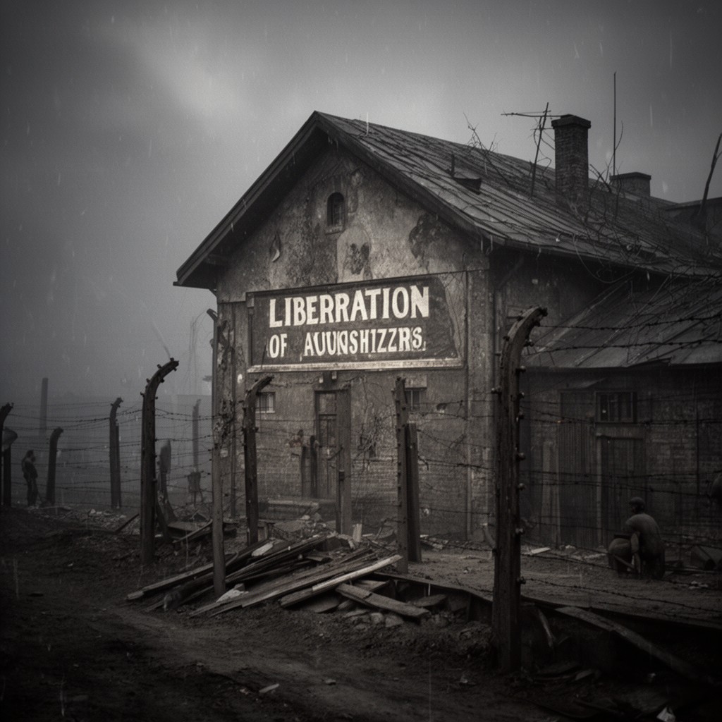 AI-generated illustration of LiberationOfAuschwitz
