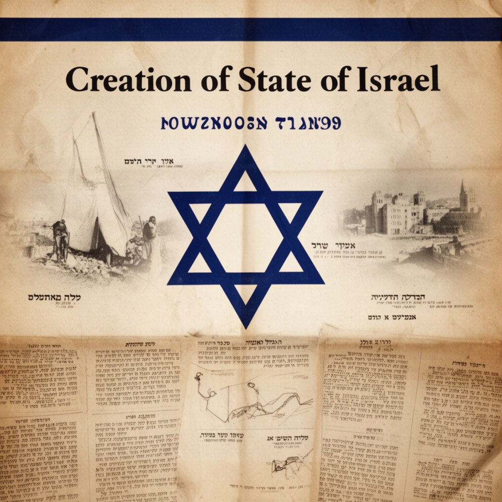 AI-generated illustration of creationOfStateOfIsrael