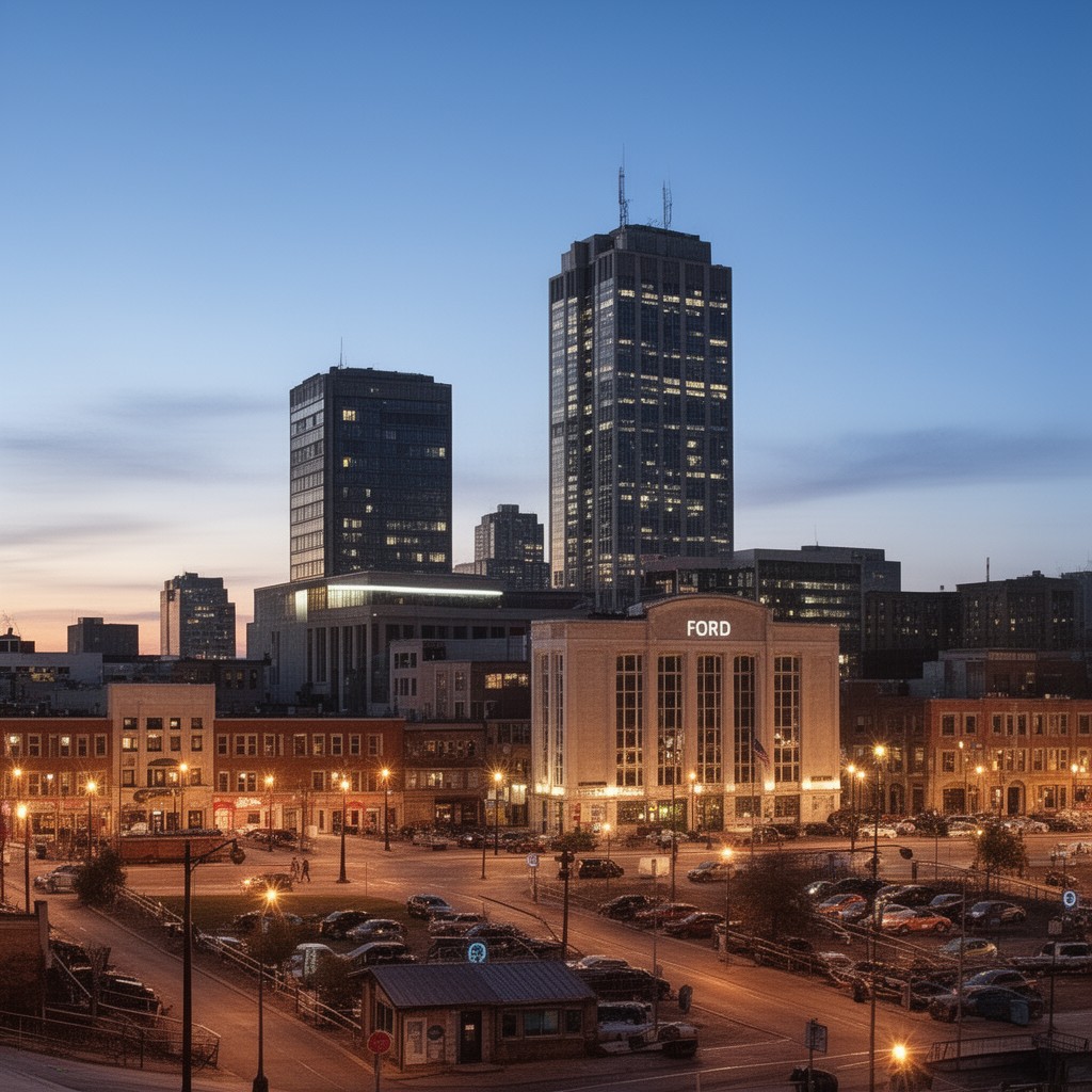AI-generated illustration of Dearborn, Michigan, United States