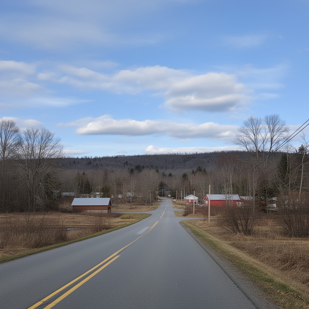 AI-generated illustration of New Sharon, Maine