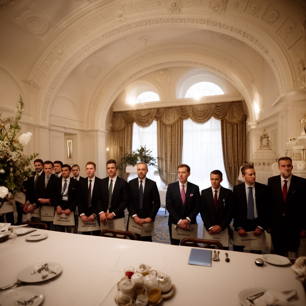 AI-generated illustration of White House butlers