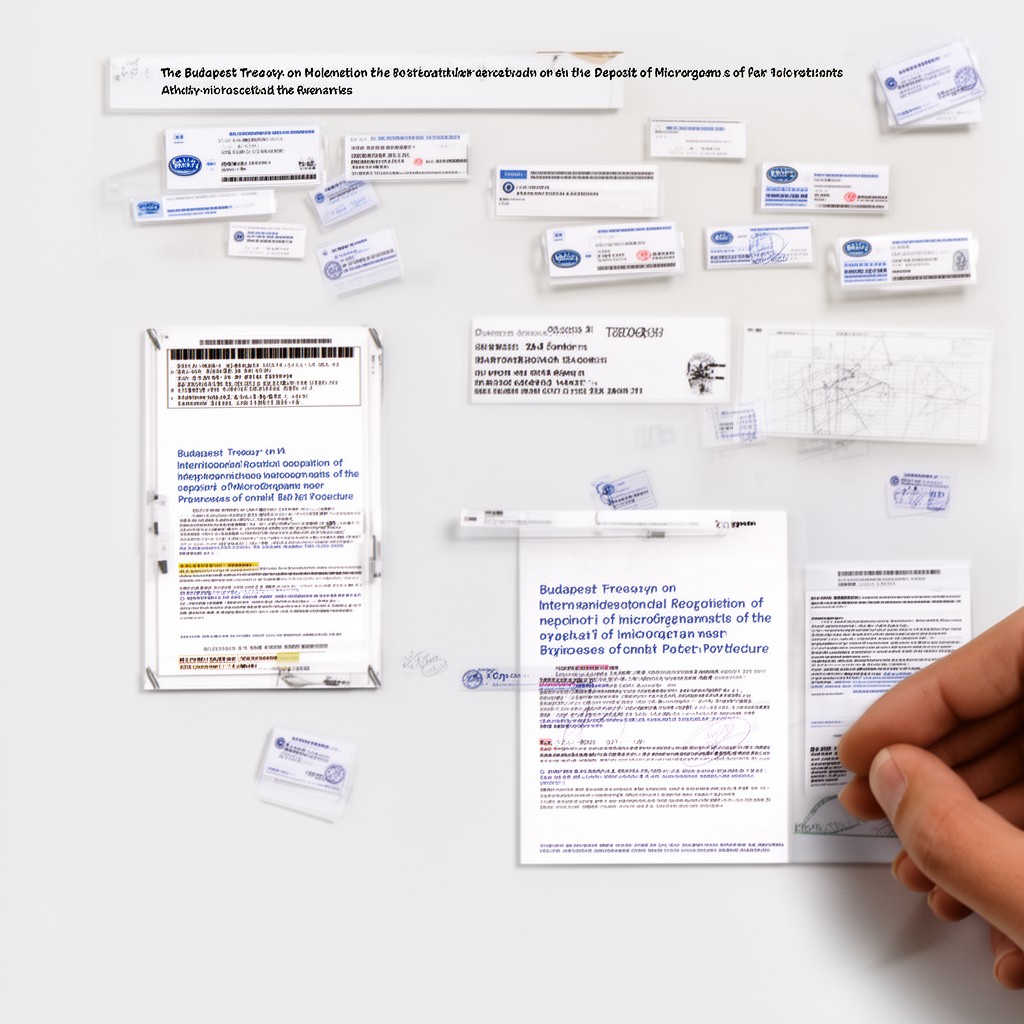 AI-generated illustration of Budapest Treaty on the International Recognition of the Deposit of Microorganisms for the Purposes of Patent Procedure