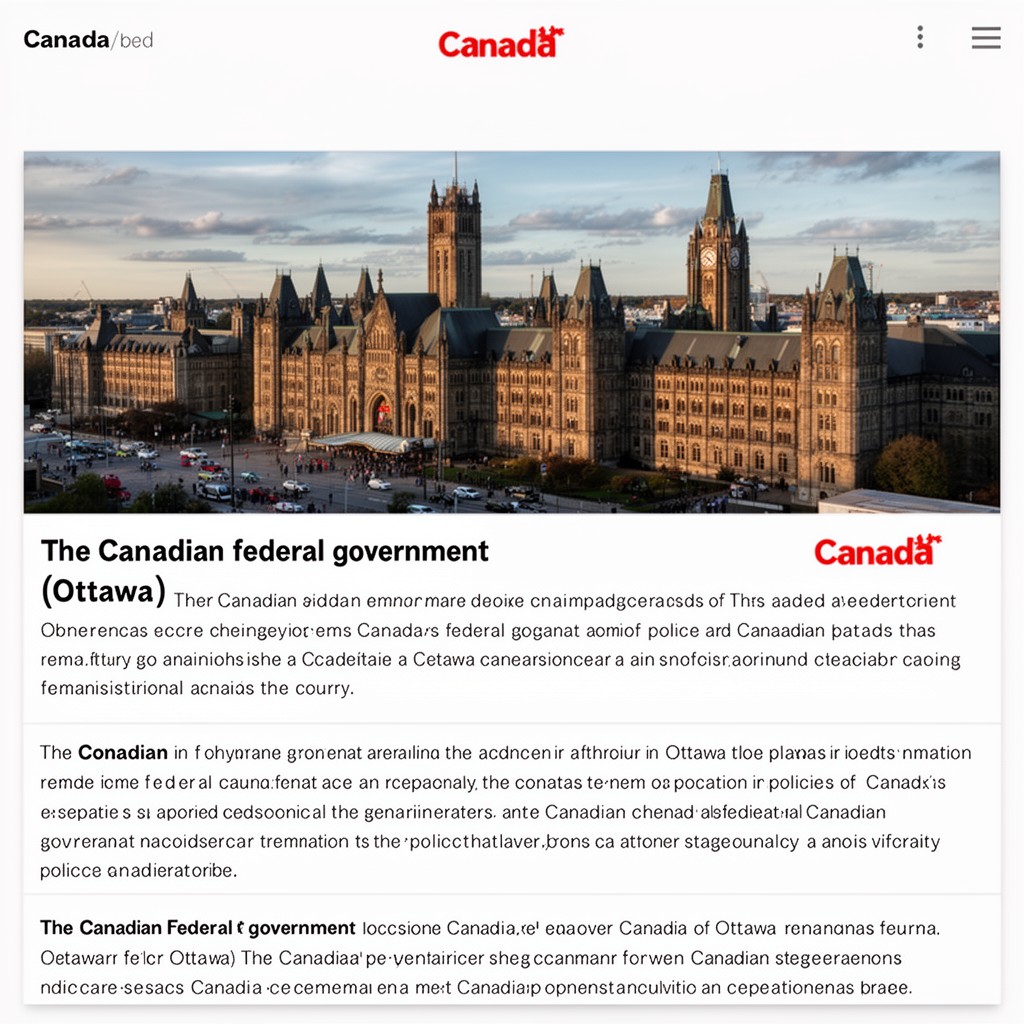 AI-generated illustration of Canadian federal government (Ottawa)
