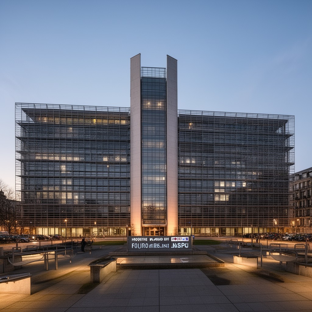 AI-generated illustration of Council of the European Union Justus Lipsius building