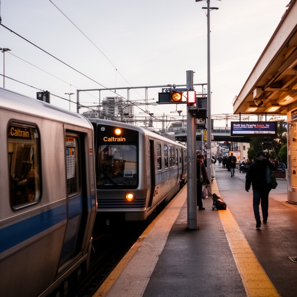 AI-generated illustration of Caltrain