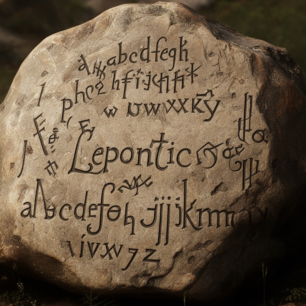 AI-generated illustration of Lepontic alphabet