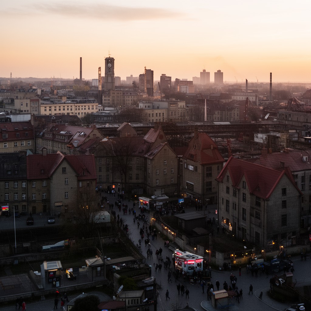 AI-generated illustration of Łódź