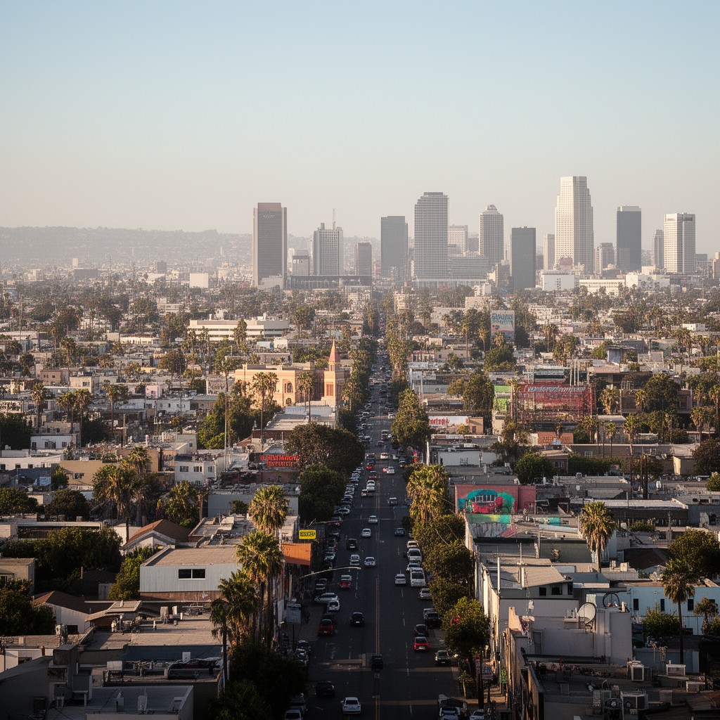 AI-generated illustration of East Hollywood