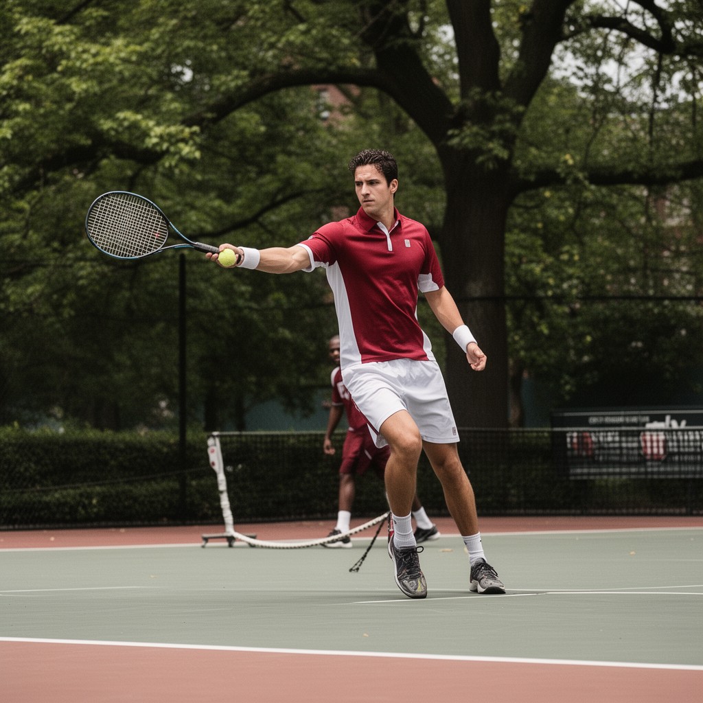 AI-generated illustration of Harvard Crimson men’s tennis