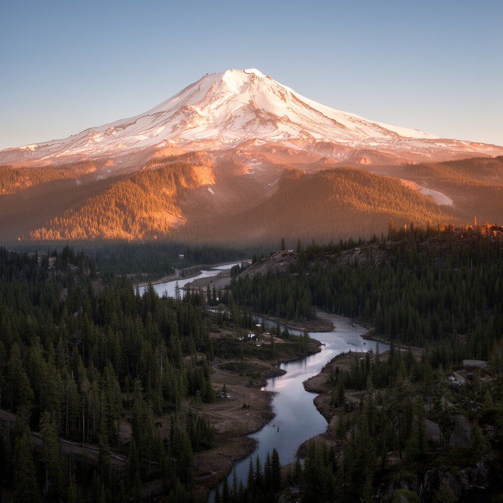 AI-generated illustration of Mount Shasta
