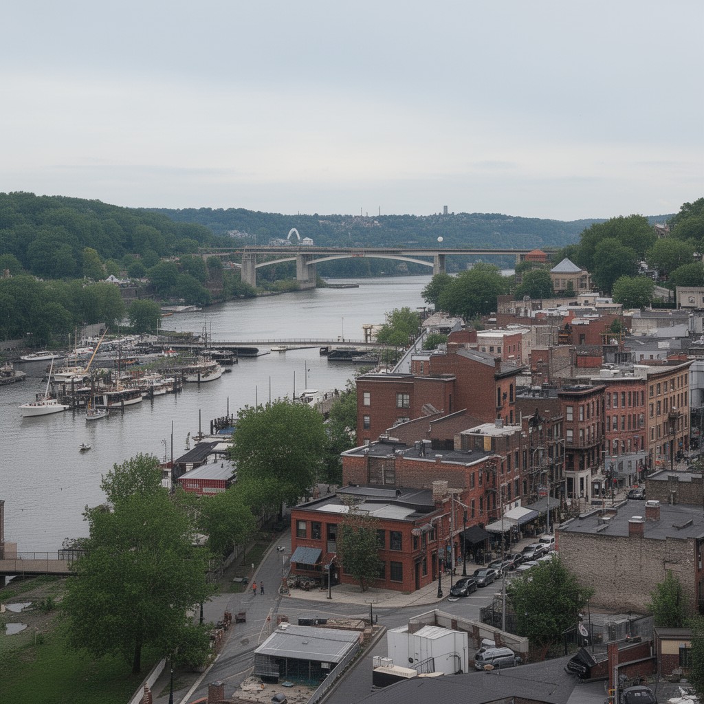 AI-generated illustration of Peekskill, New York