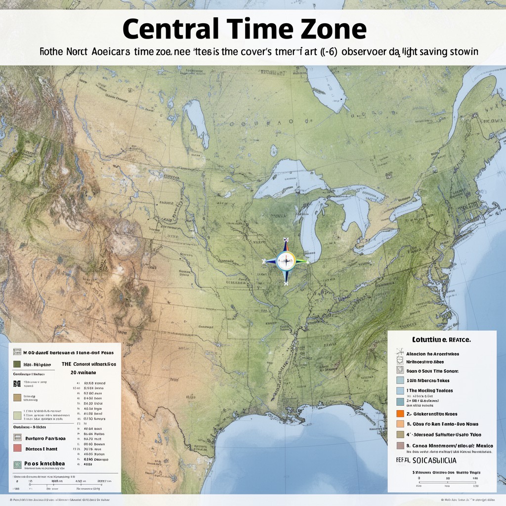 AI-generated illustration of Central Time Zone