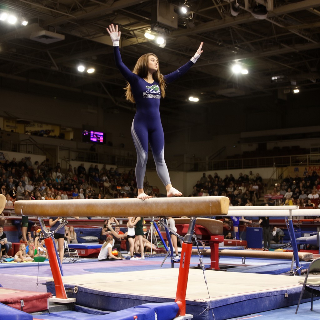 AI-generated illustration of Penn Quakers gymnastics