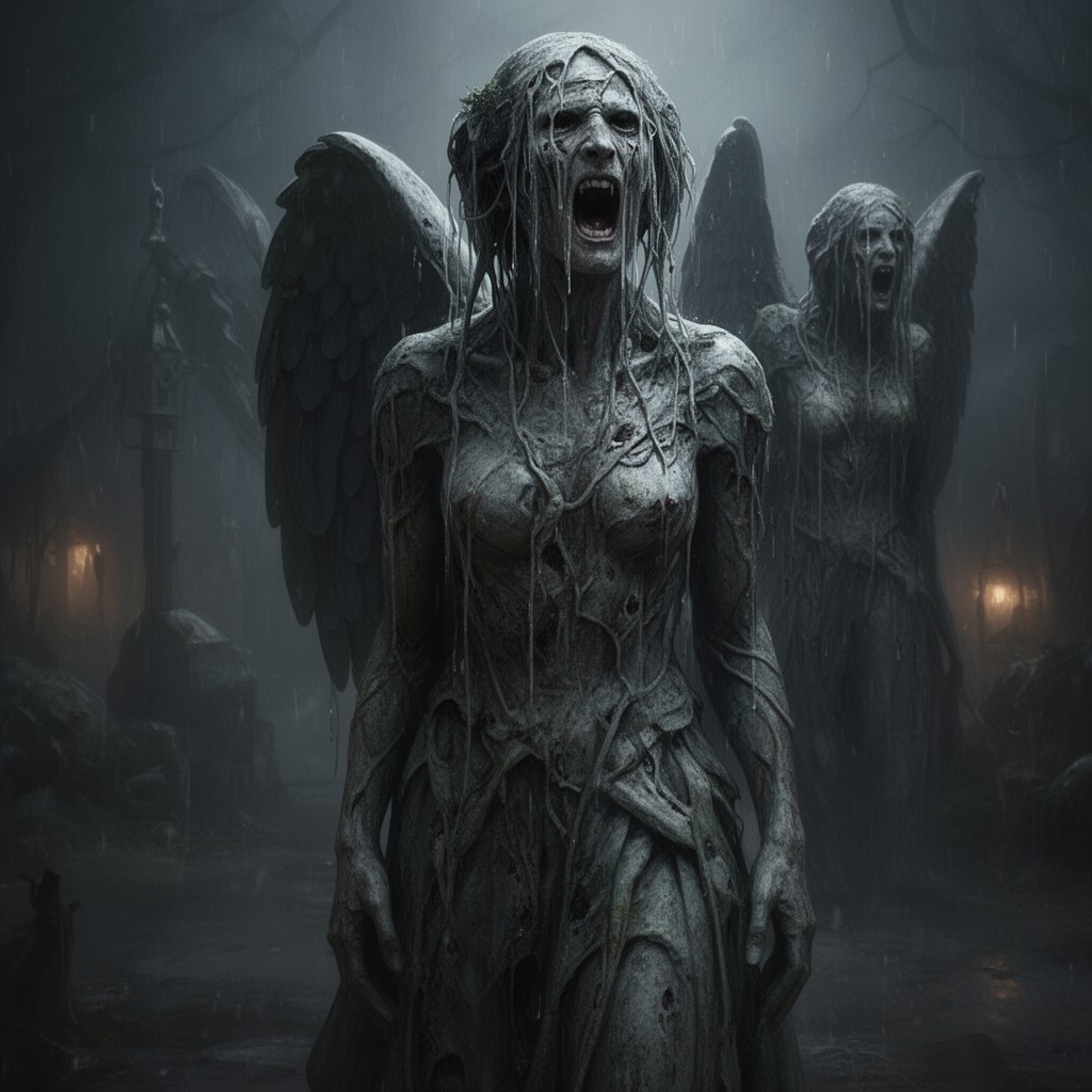 AI-generated illustration of Weeping Angels