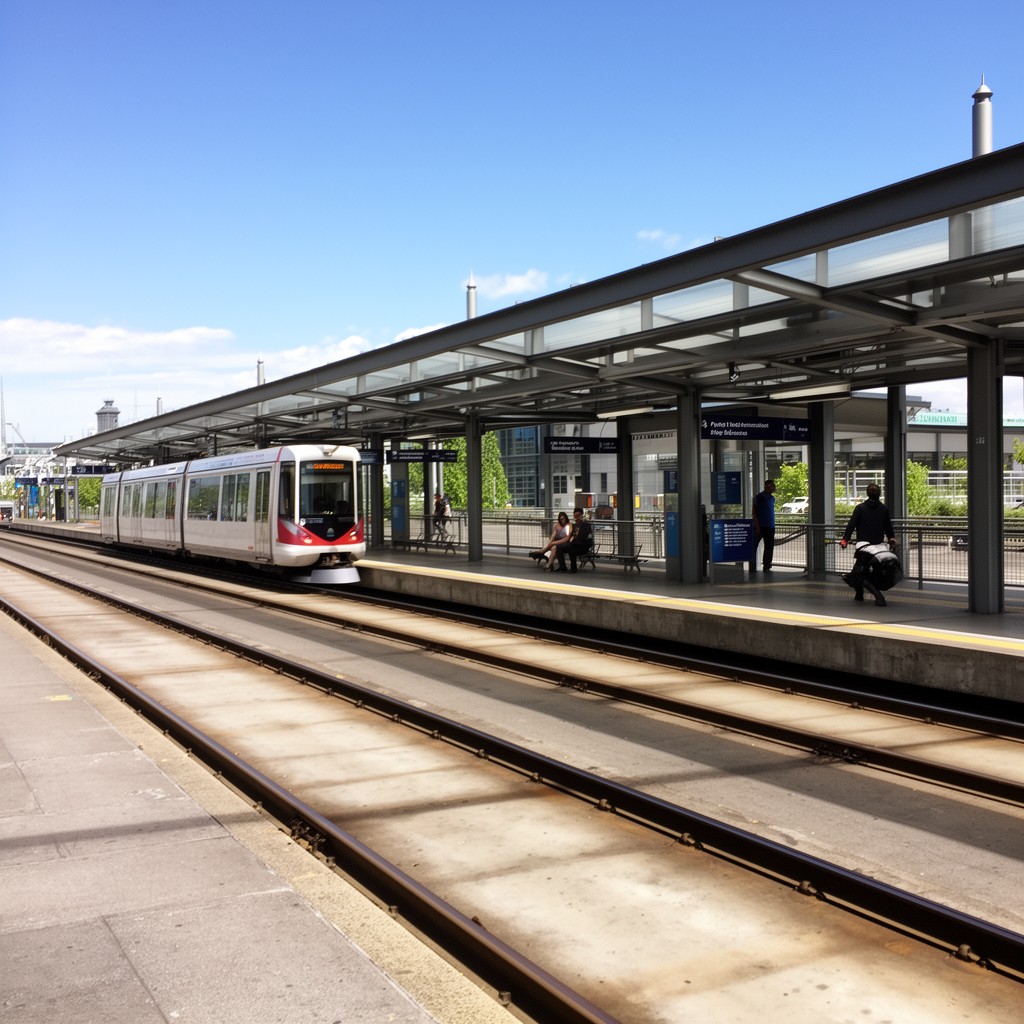 AI-generated illustration of Portland International Airport station