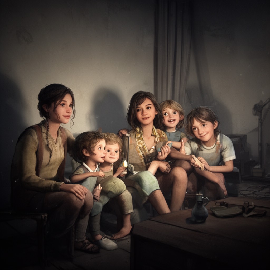 AI-generated illustration of Russell family