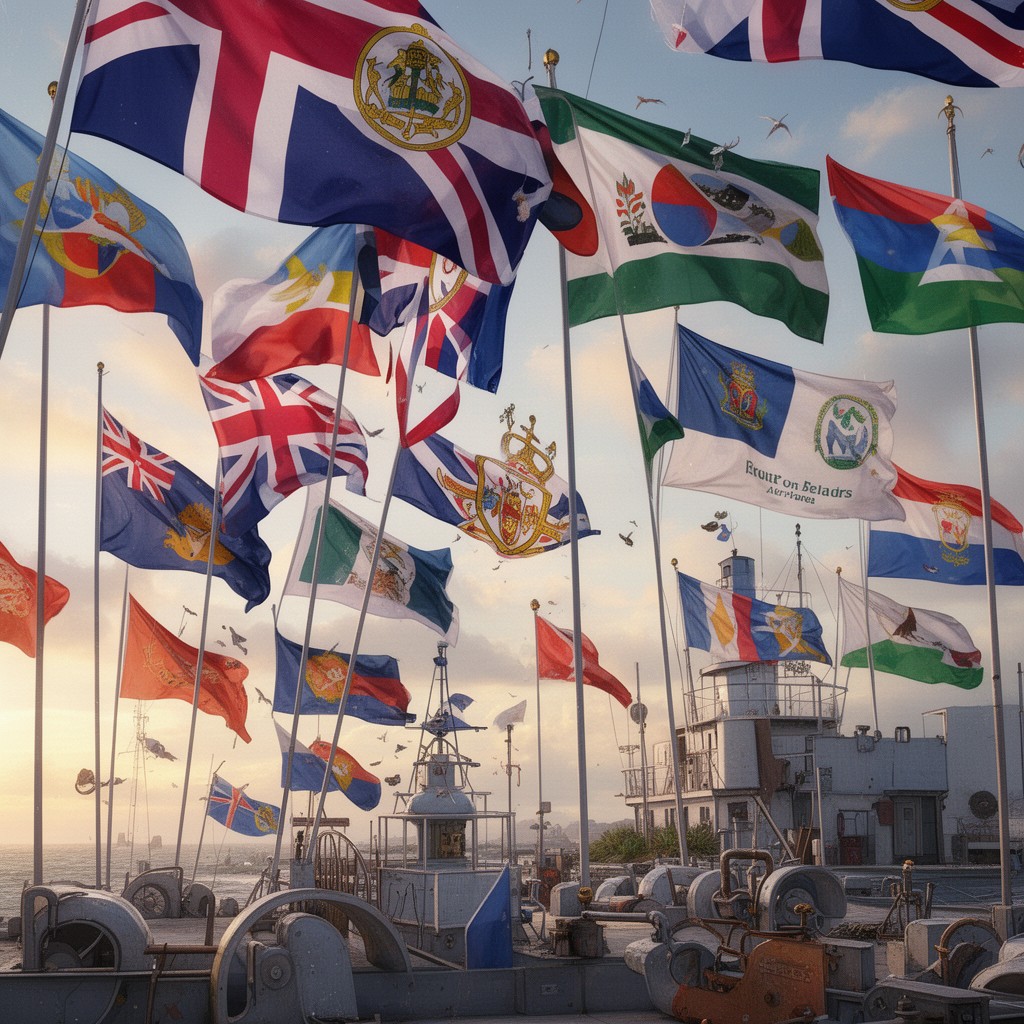AI-generated illustration of Flags of British Overseas Territories