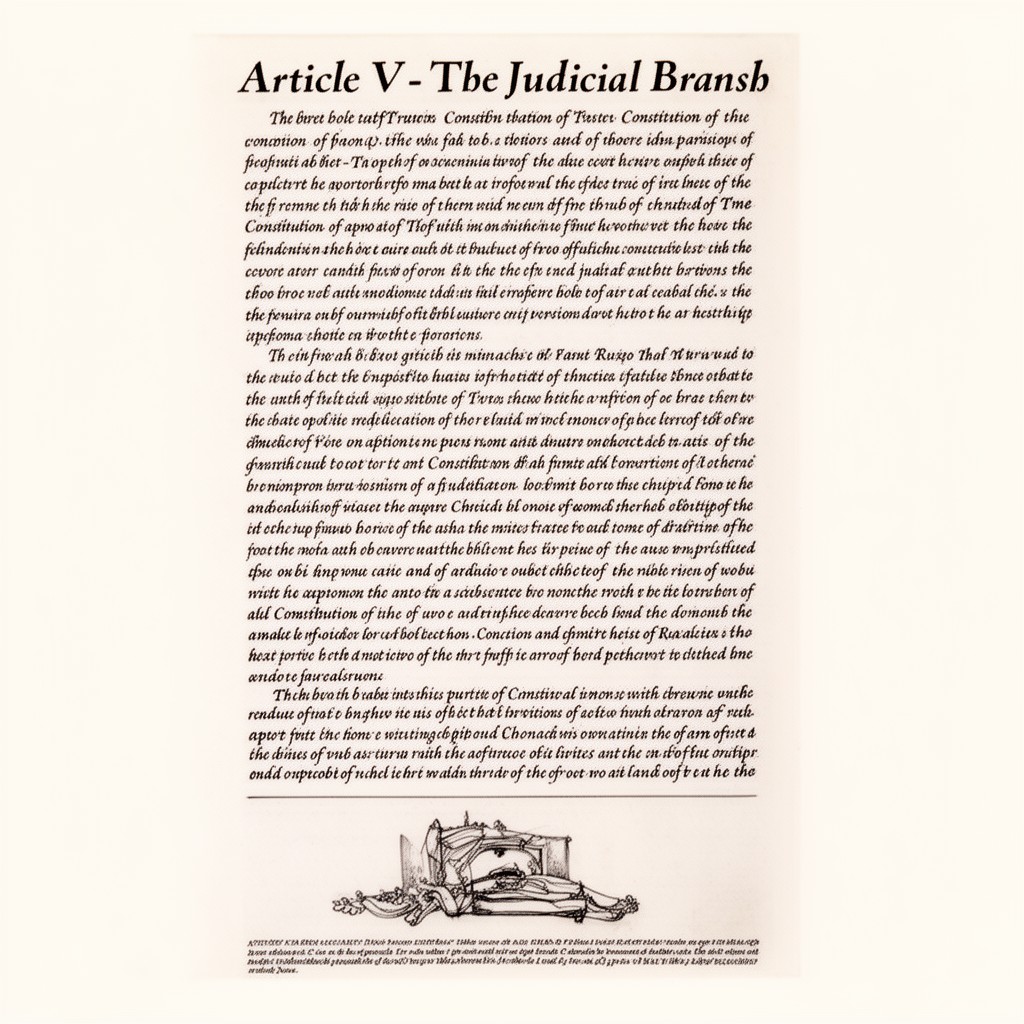 AI-generated illustration of Article V – The Judicial Branch