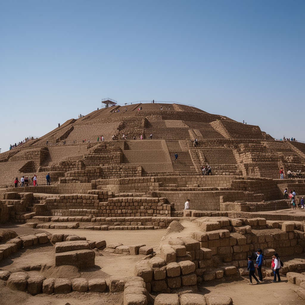 AI-generated illustration of Huaca Pucllana