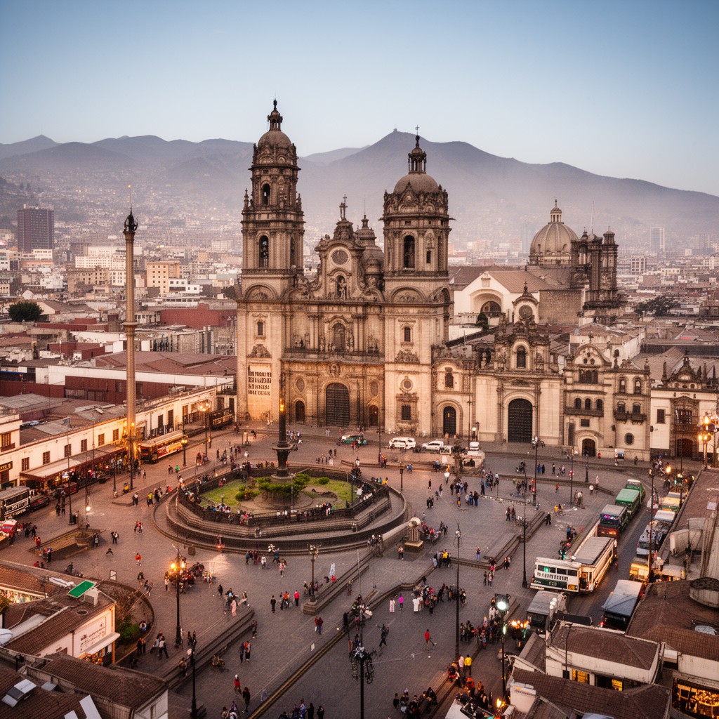 AI-generated illustration of historic centre of Lima
