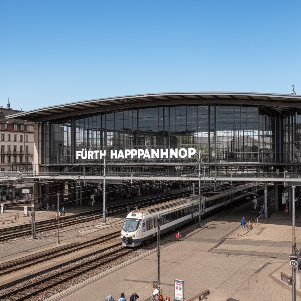 AI-generated illustration of Fürth Hauptbahnhof