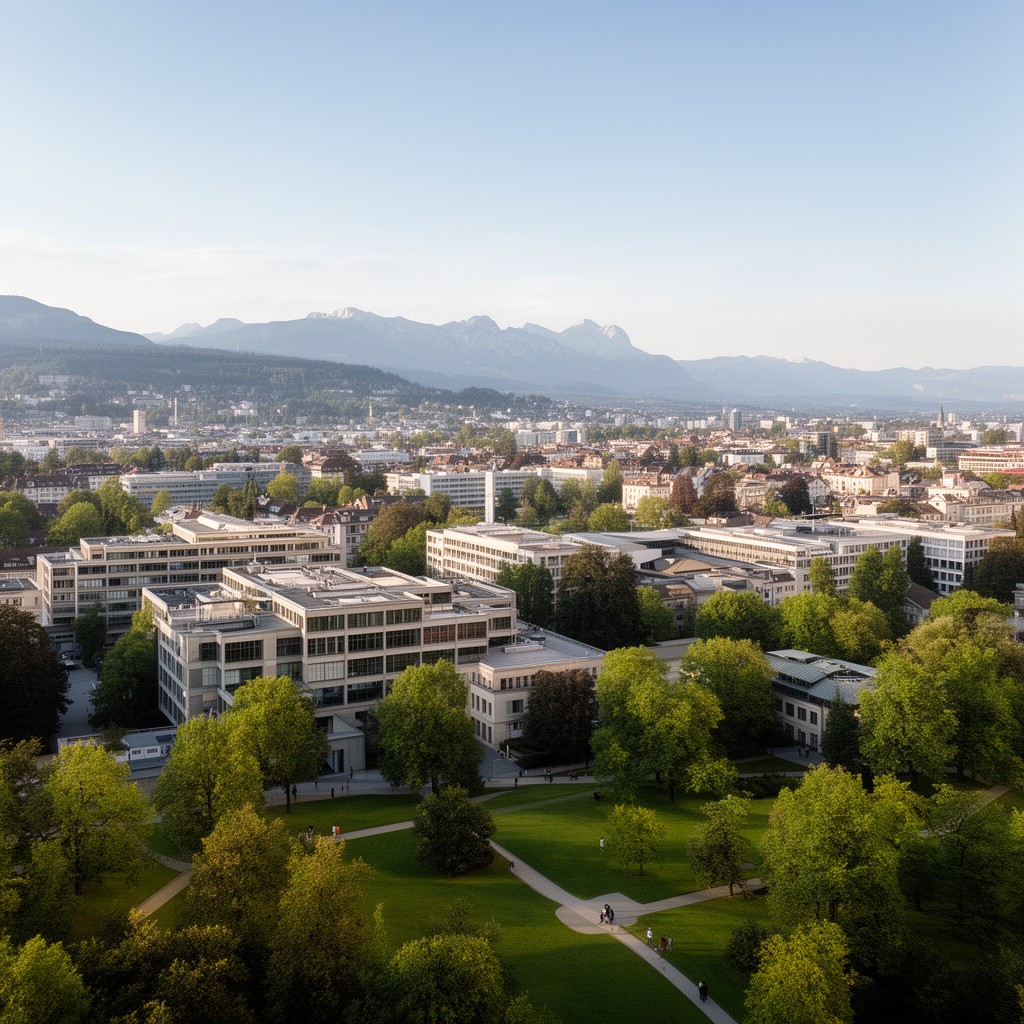 AI-generated illustration of Irchel campus