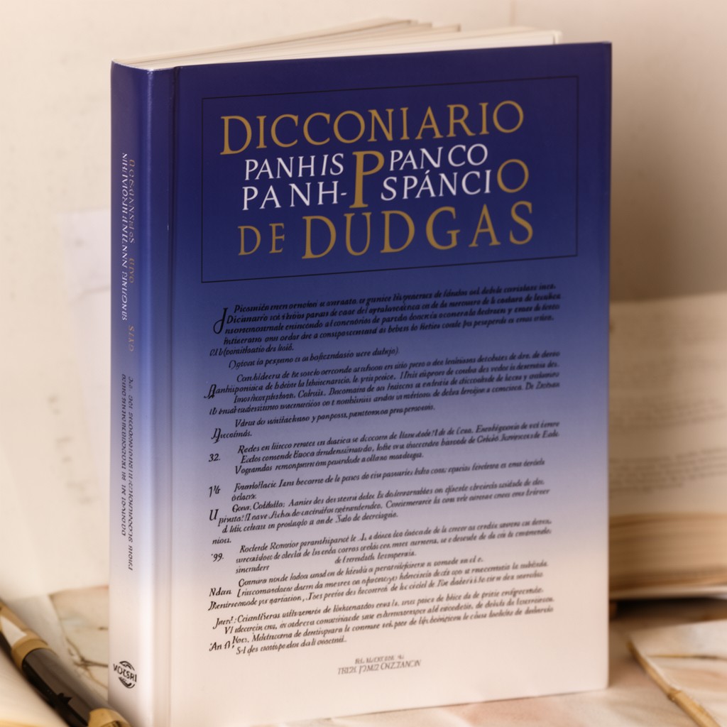 AI-generated illustration of Diccionario panhispánico de dudas