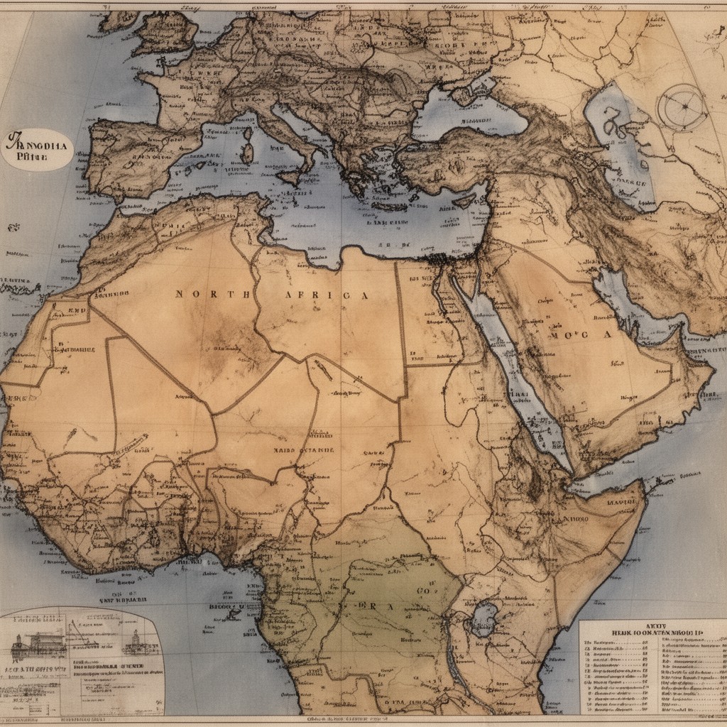 AI-generated illustration of French North Africa