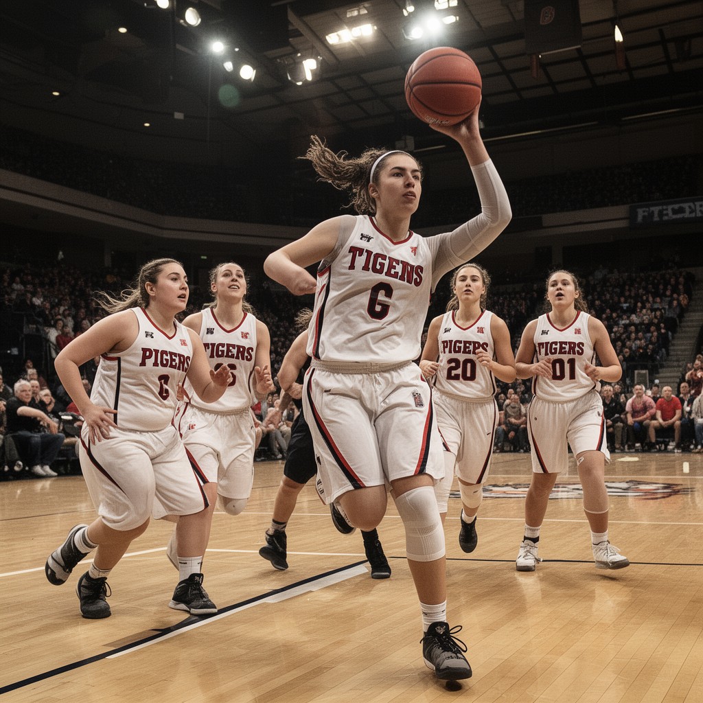 AI-generated illustration of Princeton Tigers women’s basketball