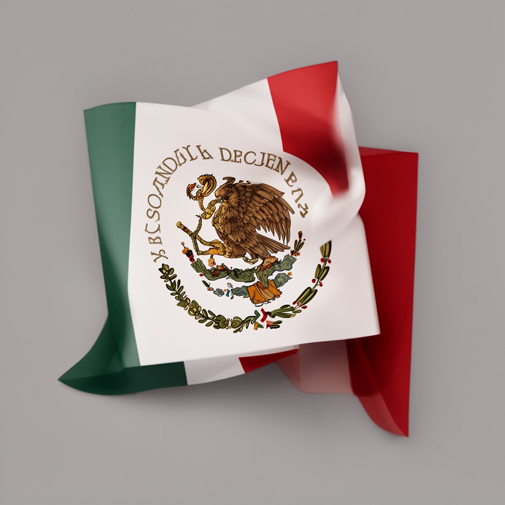 AI-generated illustration of Law on the National Arms, Flag, and Anthem of Mexico