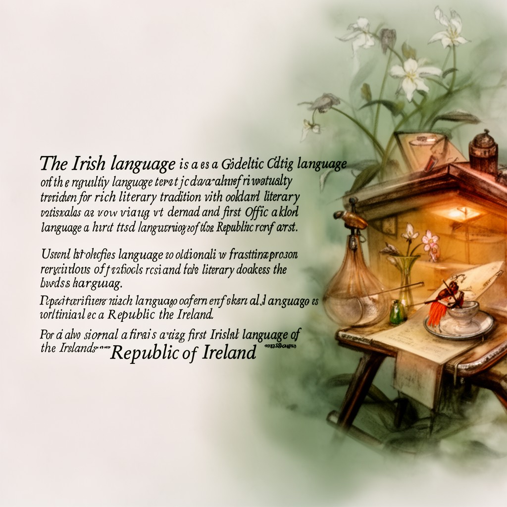 AI-generated illustration of Irish language