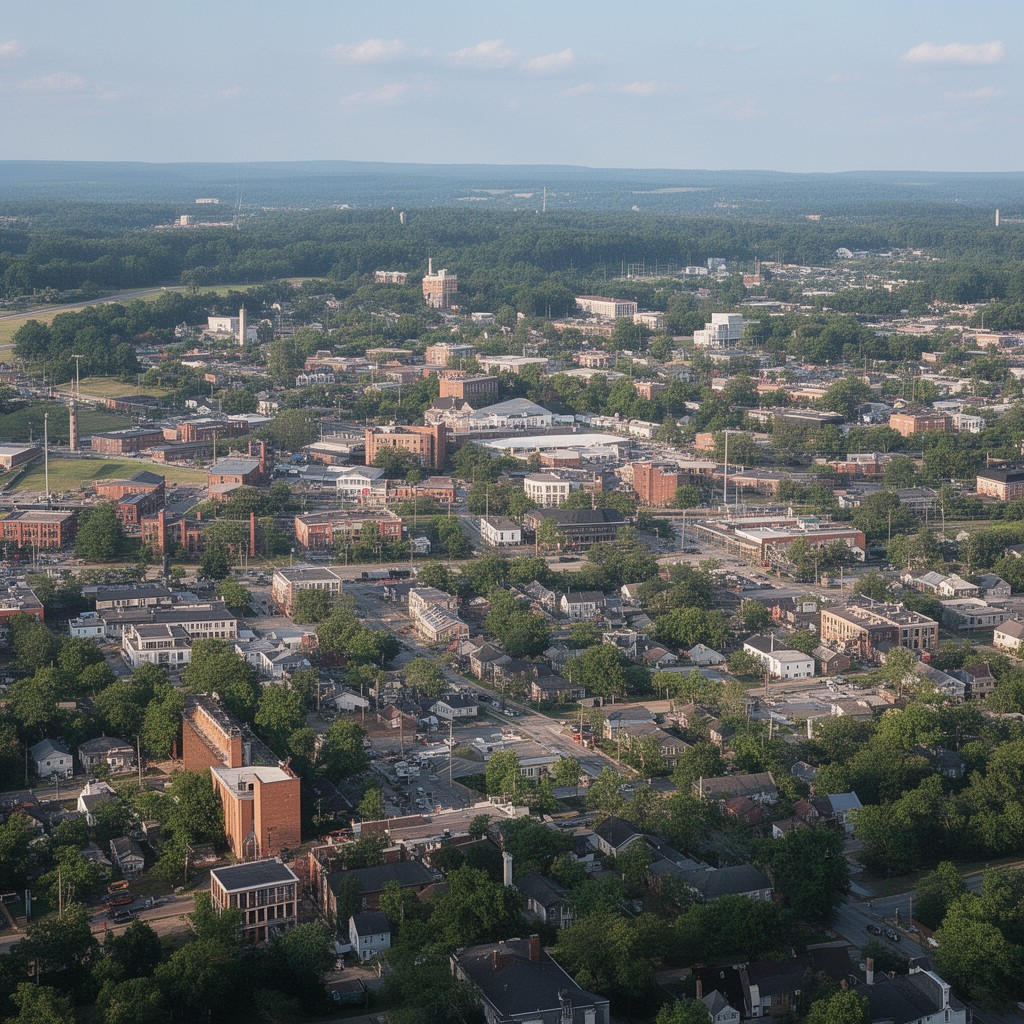 AI-generated illustration of Alamance County urban area